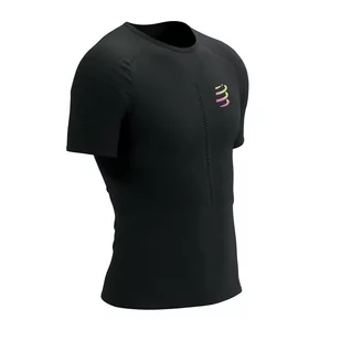 COMPRESSPORT Koszulka biegowa RACING SS T-SHIRT black/safe yellow - Bielizna sportowa męska - miniaturka - grafika 2