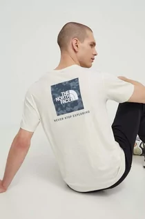 Koszulki męskie - The North Face t-shirt bawełniany męski kolor beżowy gładki NF0A87NPY1I1 - grafika 1