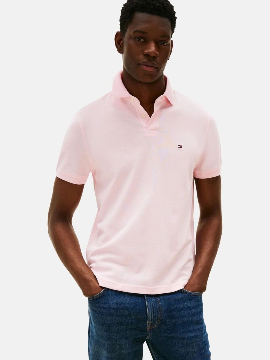 polo uomo tommy hilfiger mw0mw17770 rbt reg polo tpb pink lily