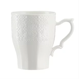 Kubek Porcelanowy 300 Ml Renzo Biały Villa Italia - Kubki - miniaturka - grafika 1