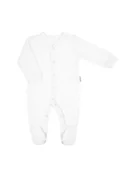 Pajacyki dla niemowląt - Niemowlęcy pajac bawełniany biały Nicol r.86 - miniaturka - grafika 1