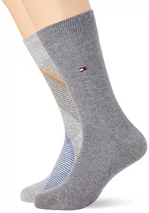Tommy Hilfiger Skarpety męskie diagonal Stripe Sock Classic Sock, szary melanż, 39-42 EU - Skarpetki męskie - miniaturka - grafika 1
