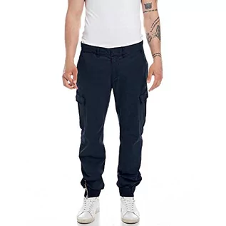 Spodnie męskie - Replay Spodnie męskie, 085 niebieski, 33W / 32L - grafika 1
