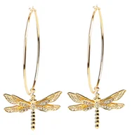 Kolczyki - Kolczyki koła z ważkami (P15/WAŻ/01AU) - miniaturka - grafika 1