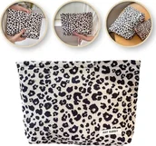 Kosmetyczki, organizery i kuferki - eCarla Kosmetyczka jednokomorowa materiałowa 26cm x 5cm x 17cm panterka KS119K - miniaturka - grafika 1