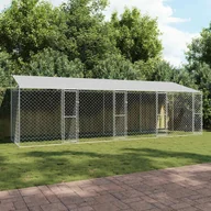 Sprzęt podróżny i transportery dla psów - Klatka dla psa Srebrny 800 x 200 x 256 cm Stal Galwanizowana - miniaturka - grafika 1
