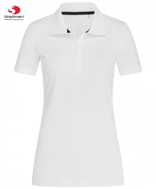 Damska Koszulka POLO Bez Nadruku STEDMAN 9150 Wysoka Jakość BIAŁA Rozm: L