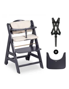 HAUCK DREWNIANE KRZESEŁKO DO KARMIENIA BETA+ DARK GREY - Krzesełka do karmienia - miniaturka - grafika 1