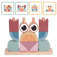 Układanki dla dzieci - DREWNIANA UKŁADANKA KRAB KLOCKI BLOKI PASTELOWY - miniaturka - grafika 1