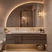 Lustra - Massi Lustro półokrągłe z podświetleniem MOON Cut LED - miniaturka - grafika 1