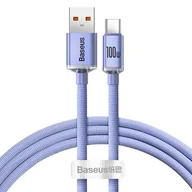 Kable USB - Baseus Crystal Shine Series kabel przewód USB do szybkiego ładowania i transferu danych USB Typ A - USB Typ C 100W 1,2m fioletowy (CAJY000405) CAJY000405 - miniaturka - grafika 1
