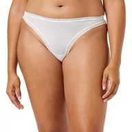 Majtki damskie - Calvin Klein Damskie stringi stringi z mikrofibry Jersey ze stretchem i koronką, białe (White), XS, biały, XS - miniaturka - grafika 1