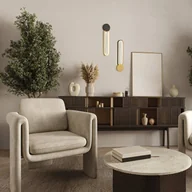 Lampy ścienne - Zambelis Kinkiet LED 23103, złoty, czarny pierścień, aluminium - miniaturka - grafika 1