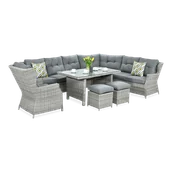 Meble ogrodowe - Narożnik z technorattanu TRIVENTO DINING Stone Grey - miniaturka - grafika 1