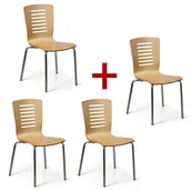 Krzesła - B2B Partner Krzesło Lines, naturalny, 3+1 GRATIS 483018 - miniaturka - grafika 1