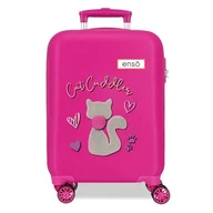 Walizki - Enso Cat Cuddler Różowa walizka kabinowa 33 x 50 x 20 cm Twardy ABS Zamek szyfrowy z boku 28,4 L 2 kg 4 Podwójne koła Bagaż Ręczny, Różowy kolor, walizka kabinowa - miniaturka - grafika 1
