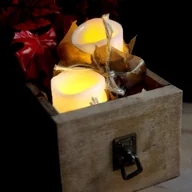 Świece - Zestaw 2x świeca Led woskowa MAY biała 6cm - miniaturka - grafika 1