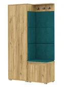 Meble do przedpokoju - Nowoczesna garderoba do przedpokoju dąb craft + zieleń butelkowa W8-N03 - miniaturka - grafika 1
