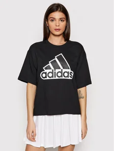 Adidas T-Shirt Essentials Logo HC9189 Czarny Loose Fit - Koszulki sportowe damskie - miniaturka - grafika 1
