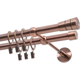 Karnisz DECASTYL Stożek z kółkami Podwójny 160 cm Miedziany - Karnisze Karnisz DECASTYL Stożek z kółkami Podwójny 160 cm Miedziany - Karnisze - miniaturka - grafika 1