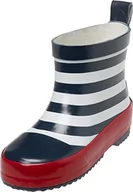 Kalosze damskie - Playshoes Dziecięce kalosze z półcholewką z naturalnego kauczuku, modne buty przeciwdeszczowe unisex z odblaskami, w paski, Marine White, 21 EU - miniaturka - grafika 1