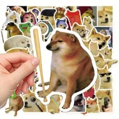 Szkolne artykuły papiernicze - Naklejki 50 szt DOGE pieseł memy wodoodporne, śmieszne naklejki na telefon - miniaturka - grafika 1