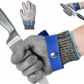Rękawice robocze - RĘKAWICA OCHRONNA STALOWA METALOWA ODPORNA NA PRZECIĘCIA OSTRZE RZEŹNICZA - miniaturka - grafika 1