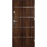 Drzwi zewnętrzne - Drzwi zewnętrzne ATENA pełne inox orzech 90 prawe RADEX - miniaturka - grafika 1