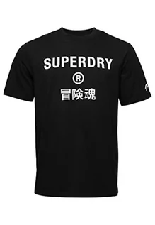 Koszulki męskie - Koszulka męska z nadrukiem Superdry, Czarny, L - grafika 1