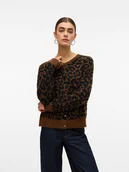 Swetry damskie - Vero Moda Kardigan w kolorze jasnobrązowo-czarnym - miniaturka - grafika 1