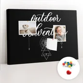 Tablice i flipcharty - Szkolna Tablica korkowa 60x40 cm, Kolorowe Pinezki, wzór Przygoda - miniaturka - grafika 1