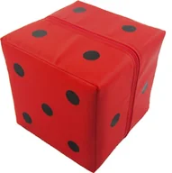 Zabawki interaktywne dla dzieci - MEGA KOSTKA DO GRY- PUFA 30X30X30 CM- EKOSKÓRA -kolor CZERWONY - miniaturka - grafika 1