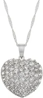 Naszyjniki - Naszyjnik serce z cyrkoniami srebrny - miniaturka - grafika 1