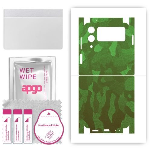 folia naklejka skórka strukturalna na TYŁ+BOKI do Samsung Galaxy Z Flip4 - Moro Camo Zielony - apgo SKINS