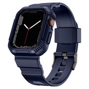 Akcesoria do smartwatchy - Kingxbar CYF106 2w1 pancerne etui Apple Watch SE, 8, 7, 6, 5, 4, 3, 2, 1 (41, 40, 38 mm) z paskiem niebieskie - miniaturka - grafika 1