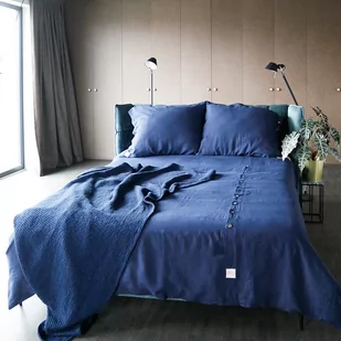 Skandynawska narzuta na łóżko lniany wafel - Narzuty - miniaturka - grafika 1