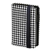 Notesy i bloczki - Notes premium czarno-biały A6 z wymiennym wkładem zapięcie na gumkę Modena 100 kartek gładki - miniaturka - grafika 1