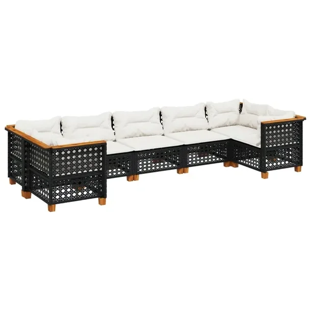 Zestaw mebli ogrodowych rattan PE czarny 63,5x63,5x62cm