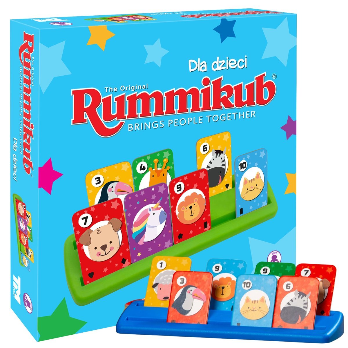 Rummikub Gra planszowa JUNIOR, gra logiczna dla najmłodszych, Rummikub dla dzieci 4+, 2-4 graczy