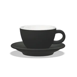 Filiżanka do cappuccino Club House Tulipano 210ml - Czarny mat - Filiżanki - miniaturka - grafika 1
