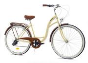 Rowery - Dallas Bike City 7spd 26 cali Kremowo-brązowy - miniaturka - grafika 1