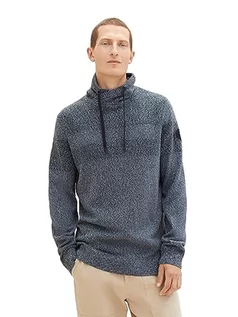 Swetry męskie - TOM TAILOR sweter męski, 32741 - Green Blue Mouline, M - grafika 1