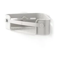 Półki łazienkowe - Szara narożna samoprzylepna półka łazienkowa z plastiku z recyklingu Flex Adhesive – Umbra - miniaturka - grafika 1