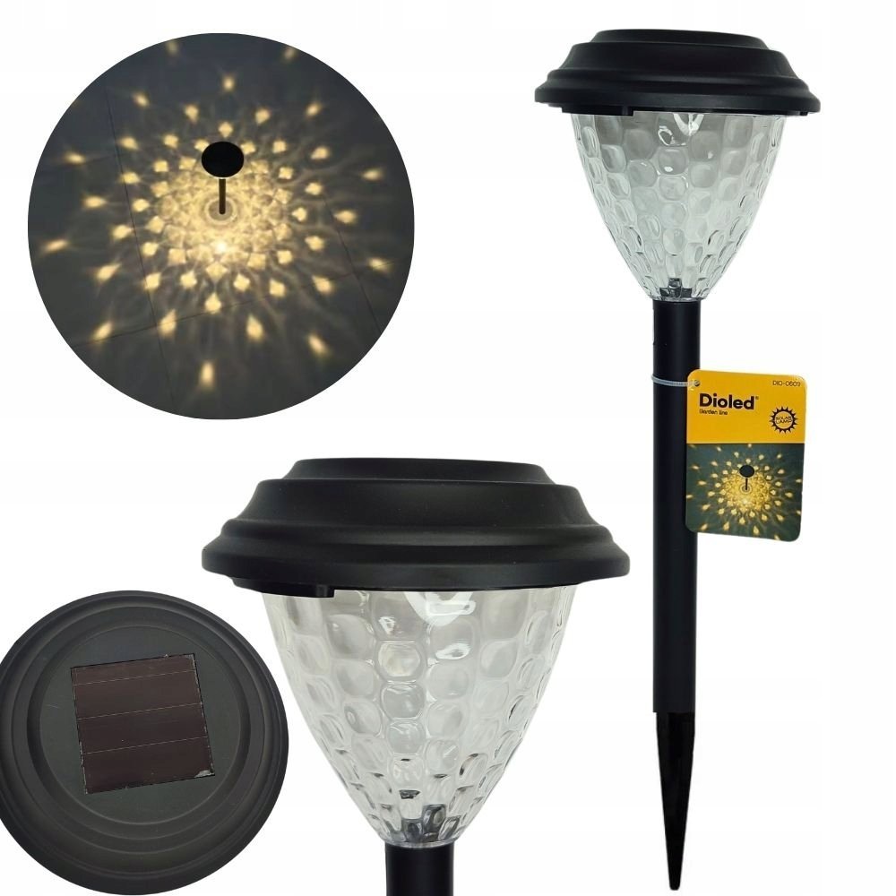Lampa solarna wbijana 1xLED barwa ciepła słupek ogrodowy ozdobny do ogrodu