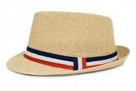 Czapki męskie - Letni kapelusz męski beżowy TRILBY 56 Pako Jeans - miniaturka - grafika 1