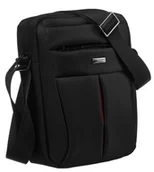 Torby męskie - Torba męska na ramię listonoszka z poliestrowej tkaniny Peterson, czarny - miniaturka - grafika 1