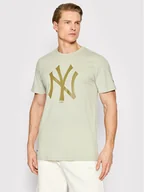 Koszulki męskie - New Era T-Shirt New York Yankees MLB Logo 12033497 Beżowy Regular Fit - miniaturka - grafika 1