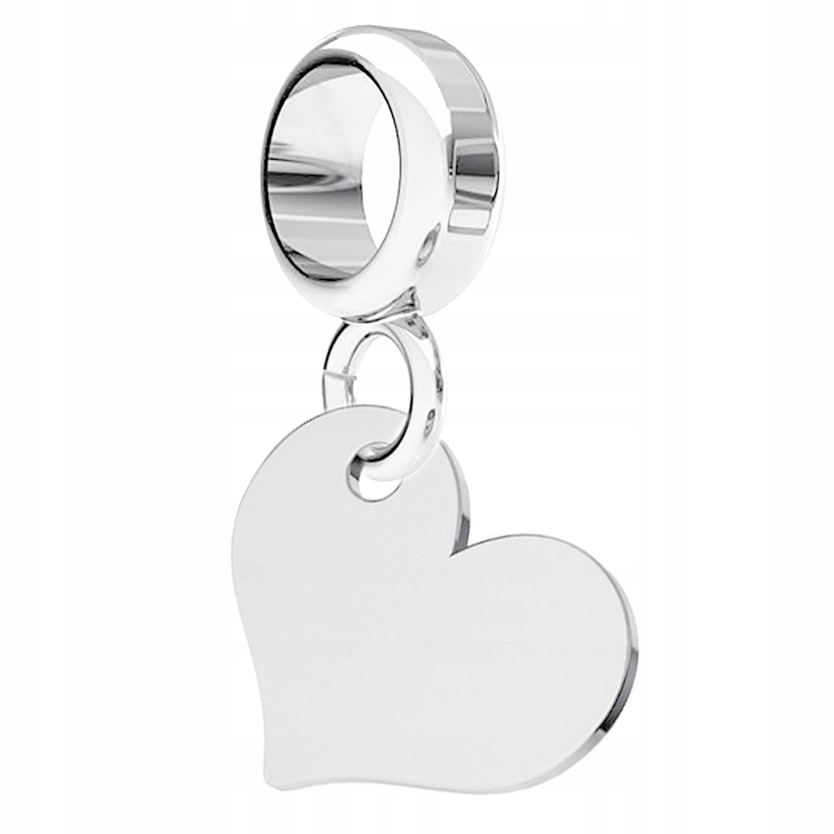 Charms Srebrny Serce Serduszko Blaszka z Sercem Serduszkiem Love SREBRO 925