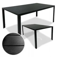 Stoły ogrodowe - ALUMINIOWY STÓŁ OGRODOWY ALLEN 130x70 NA TARAS Z BLATEM POLYWOOD CZARNY - miniaturka - grafika 1