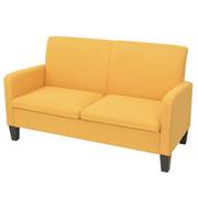 Sofy i kanapy - vidaXL Sofa 2-osobowa, żółta, 135 x 65 76 cm - miniaturka - grafika 1